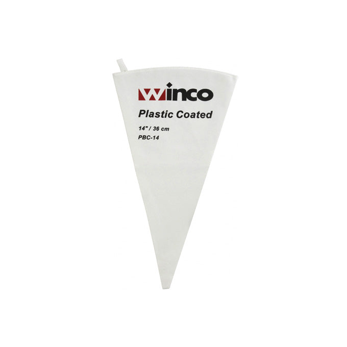 Winco PBC-14 14" White Cotton Pastry Bag with Plastic-Coated Interior