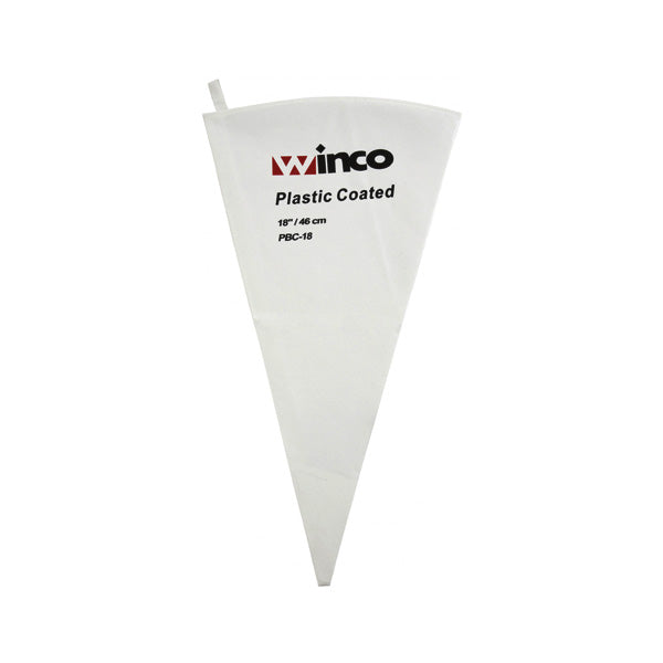 Winco PBC-18 18" White Cotton Pastry Bag with Plastic-Coated Interior
