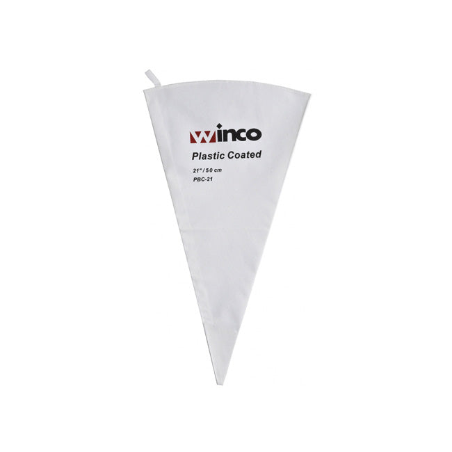 Winco PBC-21 21" White Cotton Pastry Bag with Plastic-Coated Interior