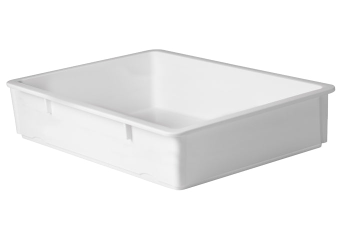 Winco Rectangular Dough Box - 25.5" L x 17.5" W x 6" H, Plastic, White - PL-6N