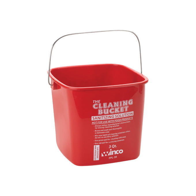 Winco PPL-3R 3 Qt. Cleaning Bucket - Red
