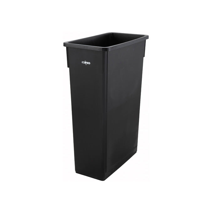 Winco PTC-23K 23 Gallon Slender Trash Can - Black