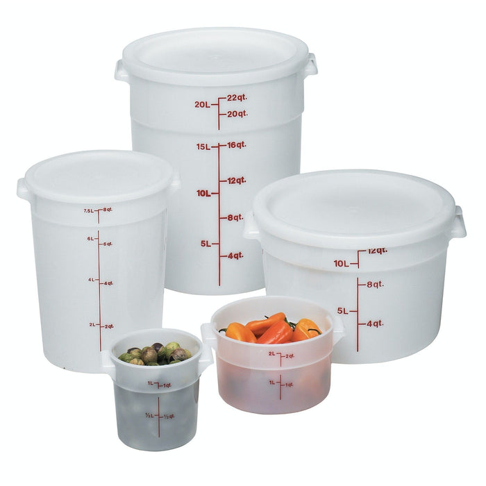 Cambro RFS8148 8 Qt. Poly Rounds White Food Storage Container