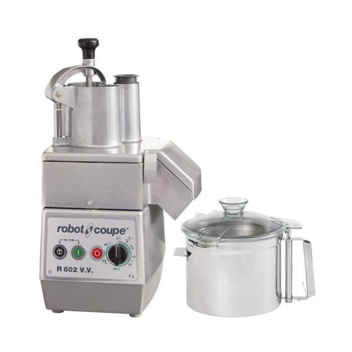 Robot Coupe R602VV Variable Speed Combination Food Processor with 7 Qt. Stainless Steel Bowl, Continuous Feed Hopper - 120V