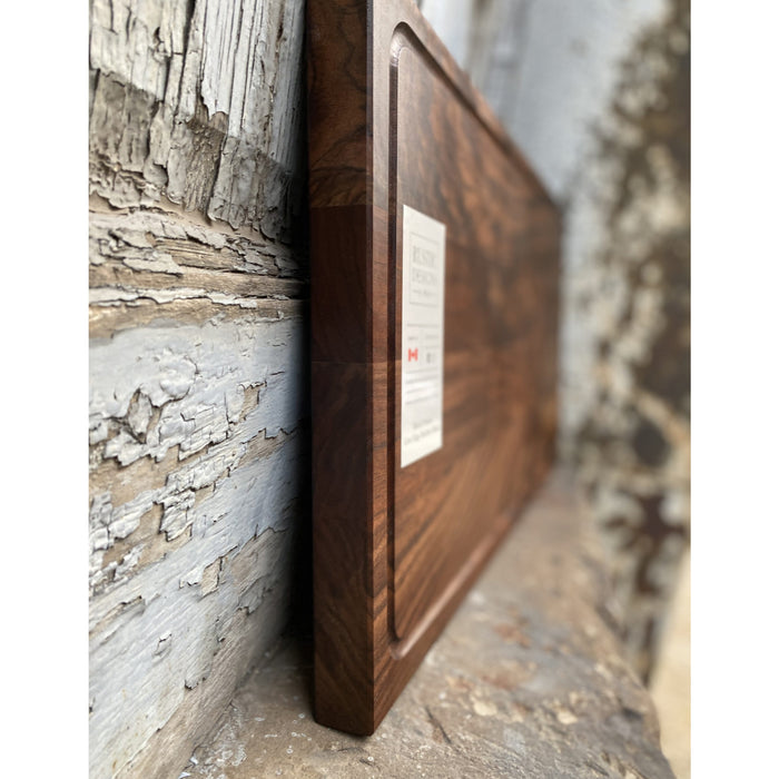 Rustic Designs by Rich 18" x 30" Black Walnut Cutting Board with Groove