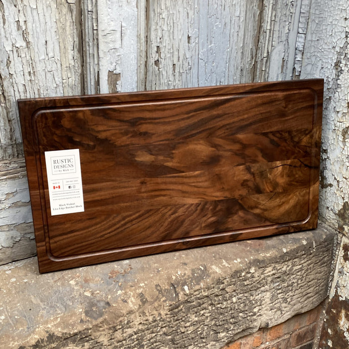 Rustic Designs by Rich 18" x 30" Black Walnut Cutting Board with Groove