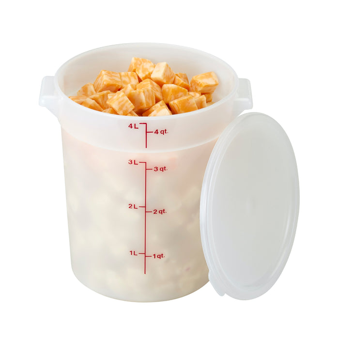 Cambro RFS4148 4 Qt. Poly Rounds White Food Storage Container