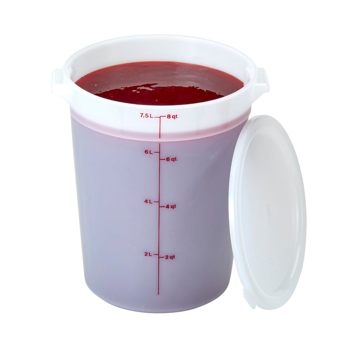 Cambro RFS8148 8 Qt. Poly Rounds White Food Storage Container