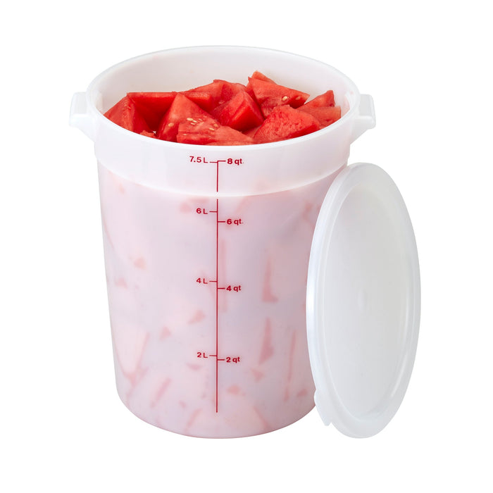 Cambro RFS8148 8 Qt. Poly Rounds White Food Storage Container