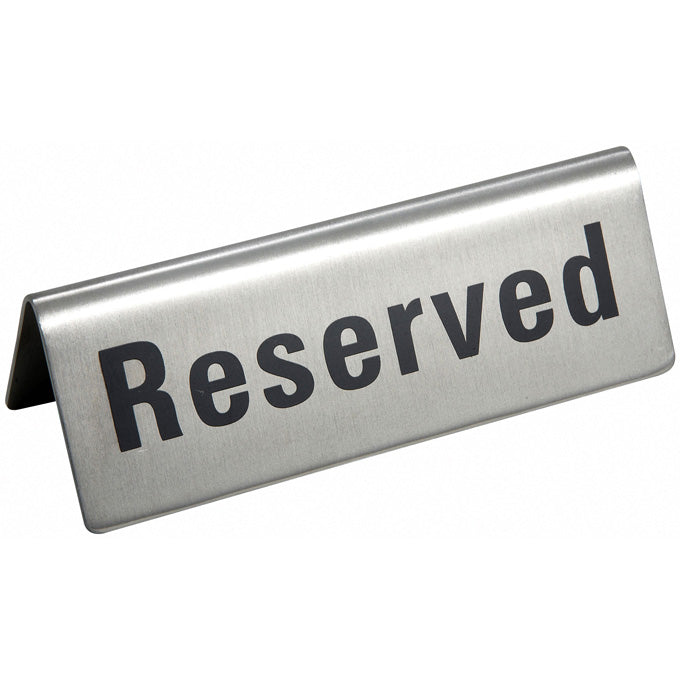 Winco RVS-4 Stainless Steel "Reserved" Table Sign