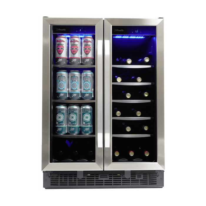 Silhouette SBC051D1BSS Emmental 24” Glass French 2-Door Beverage Cooler