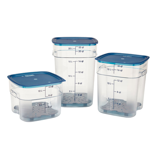 Lumintrail cambro 12 quart round food storage container translucent with lid  bundle includes a measuring spoon set