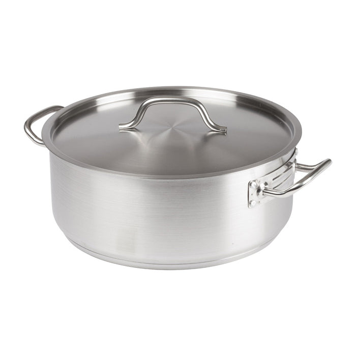 Winco SSLB-8 8 Qt. Stainless Steel Brazier with Cover