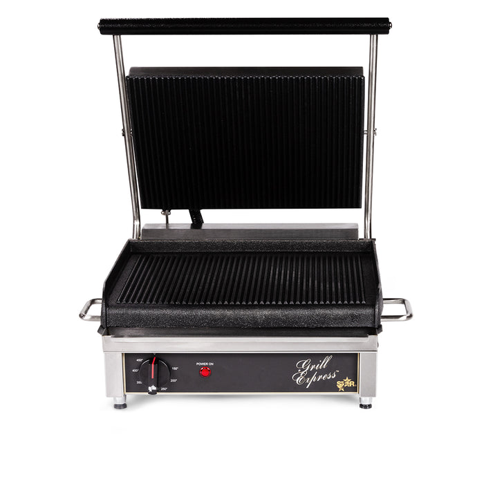 Star GX14IS 16" Single Commercial Panini Press with Cast Iron Smooth Plates - 120V