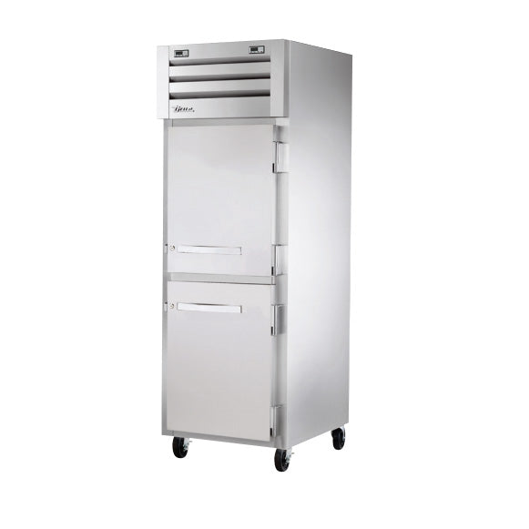 True STR1DTA-2HS-HC 30" Half Solid Swing Dual Temperature 2-Door Reach-In Refrigerator / Freezer