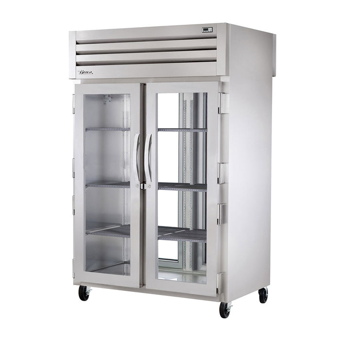 True STG2RPT-2G-2G-HC 52" Pass-Thru Glass Front / Glass Rear Swing 2-Door Reach-In Refrigerator