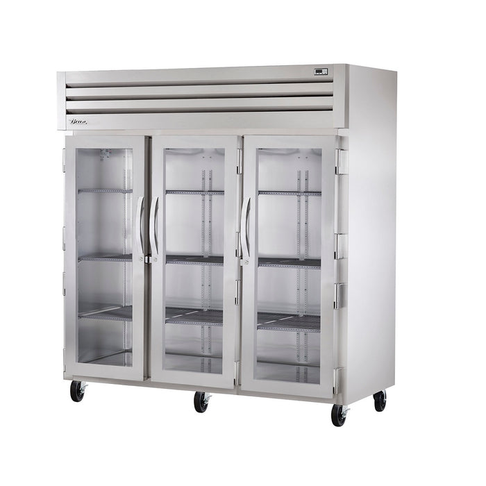 True STR3R-3G 77" Glass 3-Door Reach-In Refrigerator