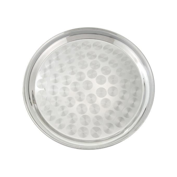 Nella Stainless Steel Round Serving Tray with Swirl Pattern - WNSTRS-12