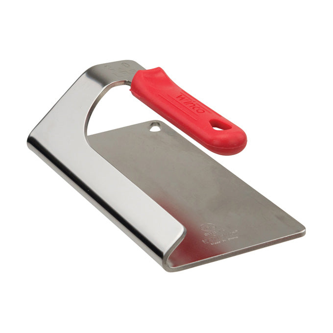 Winco SWS-74 7.5" x 4" Stainless Steel Steak Weight with Silicone Sleeve