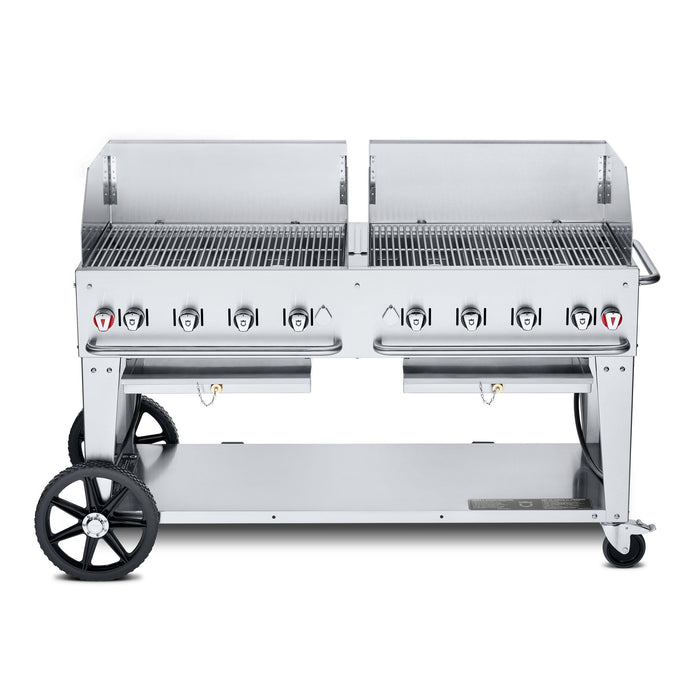Crown Verity CV-MCB-60WGP-NG 60" Mobile BBQ Grill with Wind Guard Package - Natural Gas