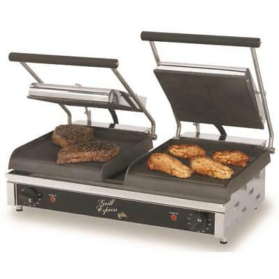 Star GX20IGS 29" Double Commercial Panini Press with Cast Iron Grooved/Smooth Plates - 208 / 240V