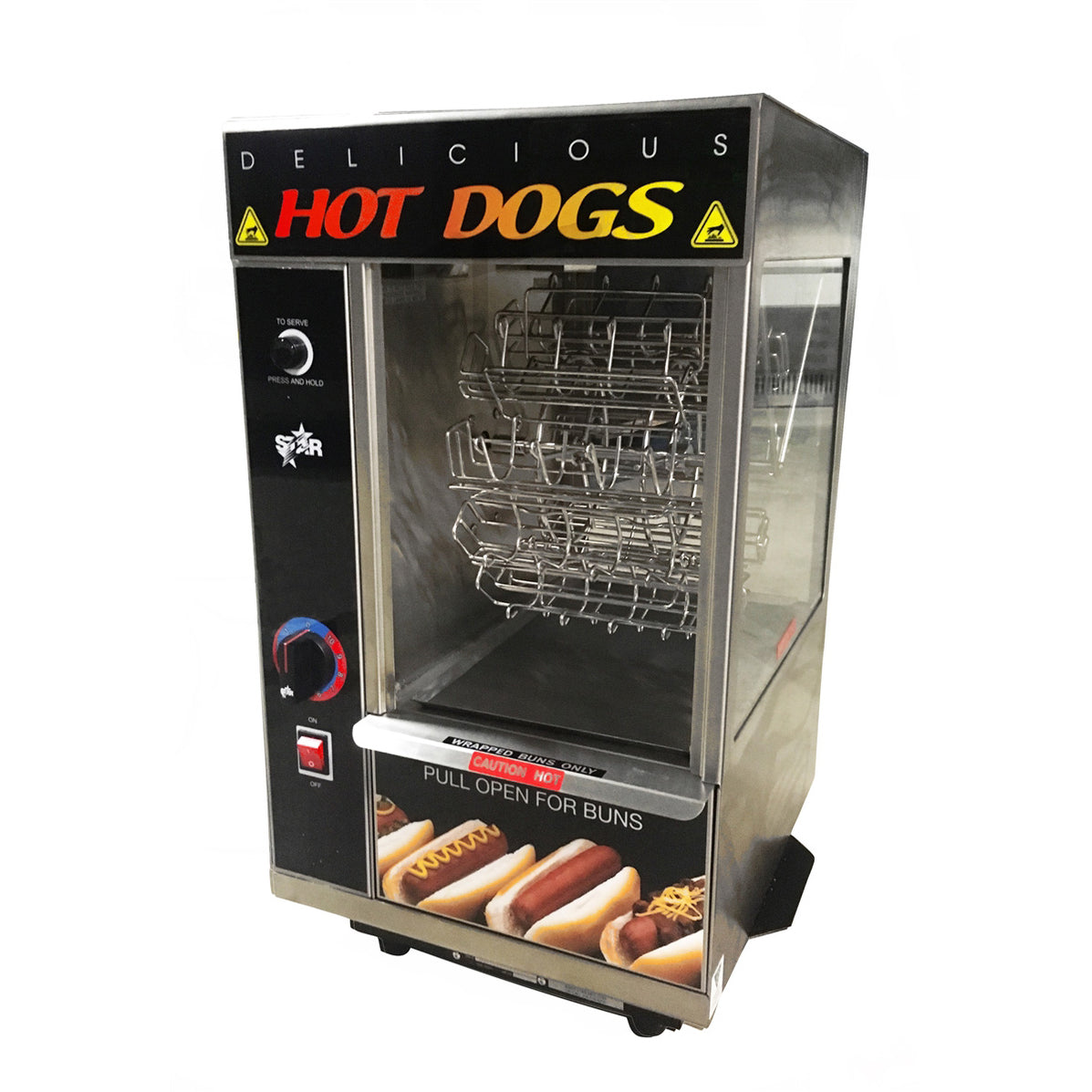 Star 174CBA 14" OpenAir Hot Dog Broiler with Analog Control 18 Dogs