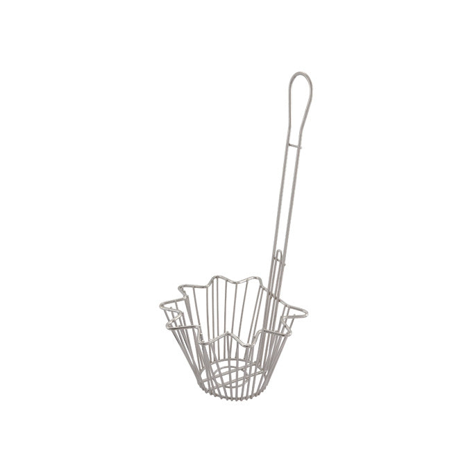 Winco TB-20 Nickel-Plated Taco Salad Bowl Fry Basket with 18″ Handle