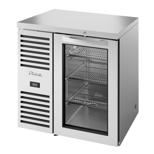 True TBR32-RISZ1-L-S-G-1 32" Stainless Steel Glass 1-Door Single Zone Back Bar Refrigerator