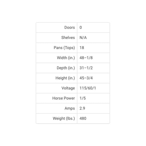 TRUE 48" 4 DRAWER FOOD PREP TABLE - TFP-48-18M-D-4 - Nella Cutlery Toronto