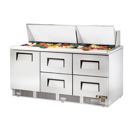 TRUE 72" 1 DOOR 4 DRAWERS FOOD PREP TABLE - TFP-72-30M-D-4 - Nella Cutlery Toronto