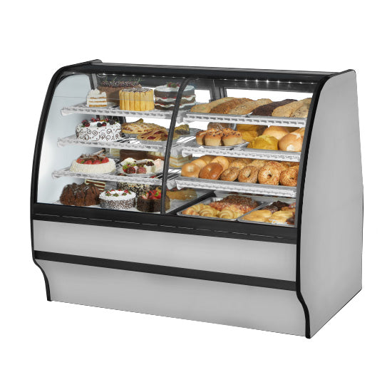 True TGM-DZ-59-SM/SM-S-S 59" Stainless Steel Refrigerated & Dry Merchandising Display Case with Side Mirrors
