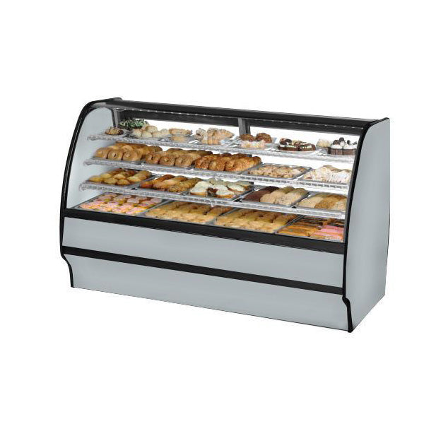 True TGM-R-77-SC/SC-S-W 77" Stainless Steel Refrigerated Merchandising Display Case with White Interior