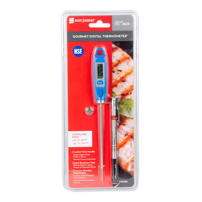 San Jamar THDGBL 4.75" Probe Gourmet Digital Thermometer - Blue