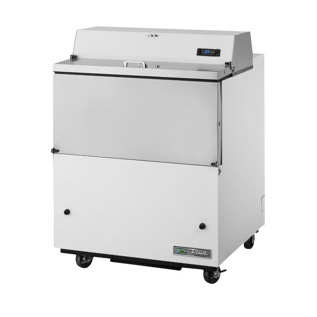 True TMC-34-SS-HC 34" Milk Cooler with White Powder Coated Exterior & Stainless Steel Interior