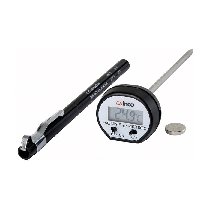 Winco TMT-DG1 4.75” Probe Digital Instant Read Thermometer - Black