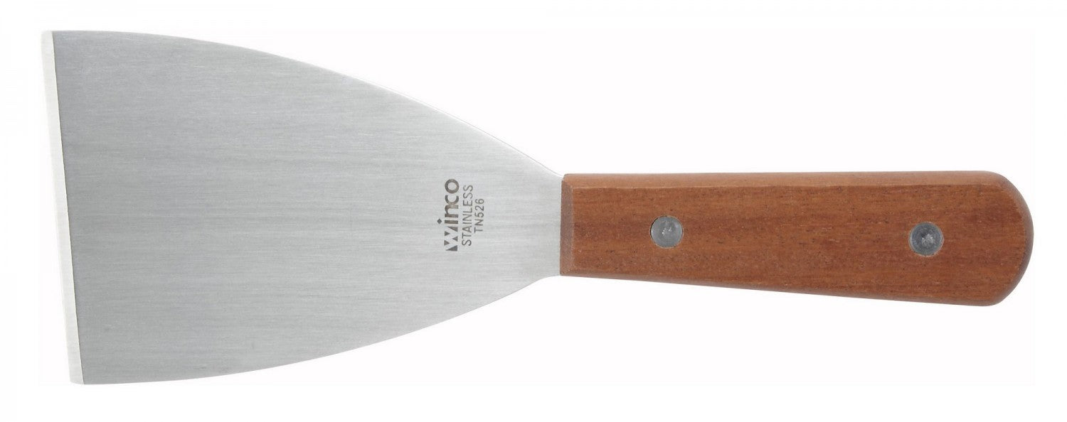 Winco TN526 4-3/8" X 3" Blade Scraper, Wooden Handle