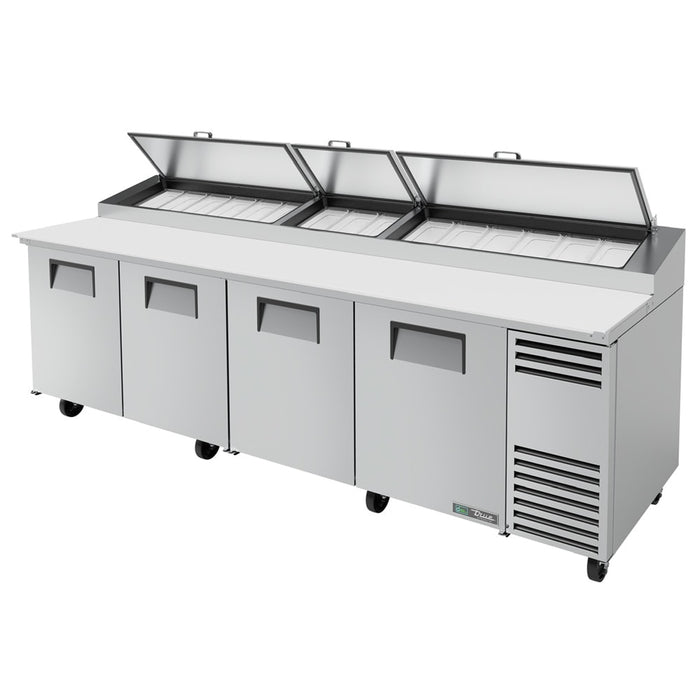 True TPP-AT-119-HC 119" 4-Door Refrigerated Pizza Prep Table with Alternate Top