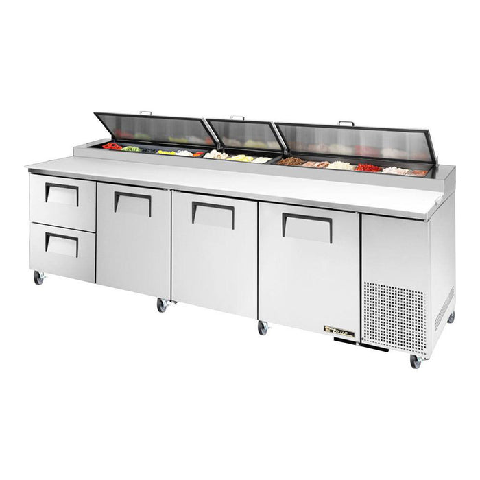 True TPP-AT-119D-2-HC 119" 3-Door 2-Drawer Refrigerated Food Prep Table with Alternate Top