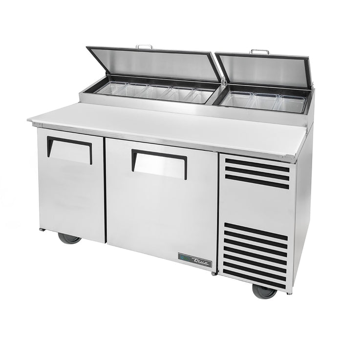 True TPP-AT-60-HC 60" 2-Door Refrigerated Pizza Prep Table with Alternate Top