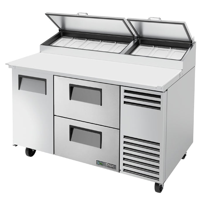 True TPP-AT-60D-2-HC 60" 1-Door Refrigerated Pizza Prep Table with Alternate Top