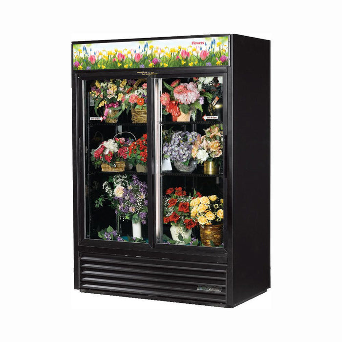 True GDM-47FC-HC-LD 54" Sliding Glass Door Floral Refrigerated Merchandiser