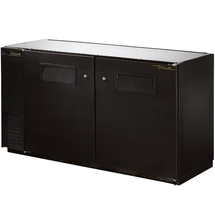 True TBB-24-GAL-60 60" Solid Door Black Back Bar Refrigerator With Galvanized Top