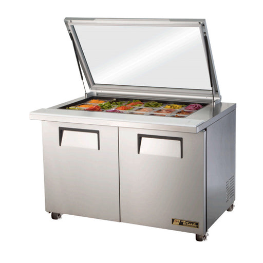 TRUE 48" 18 PAN MEGA TOP SALAD/SANDWICH PREP TABLE -TSSU-48-18M-B-FGLID - Nella Cutlery Toronto
