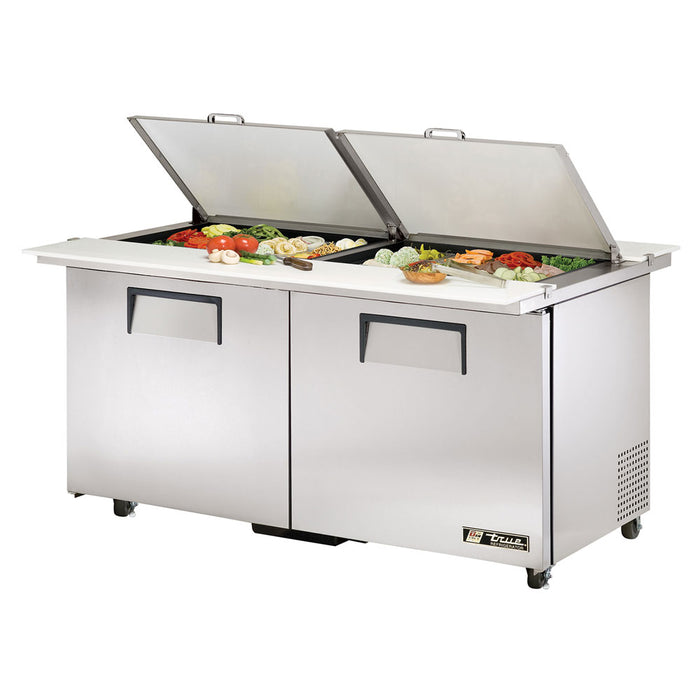 True TSSU-60-24M-B-ST-ADA-HC 60" ADA Compliant 2-Door Mega Top Salad/Sandwich Refrigerated Prep Table