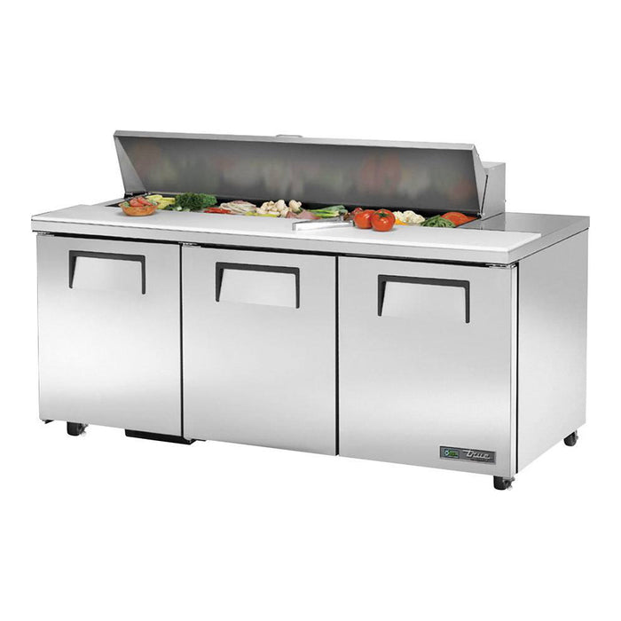 True TSSU-72-16-HC 72" 3-Door Salad/Sandwich Refrigerated Prep Table
