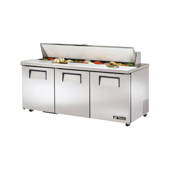 True TSSU-72-18-ADA-HC 72" ADA Compliant 3-Door Salad/Sandwich Refrigerated Prep Table