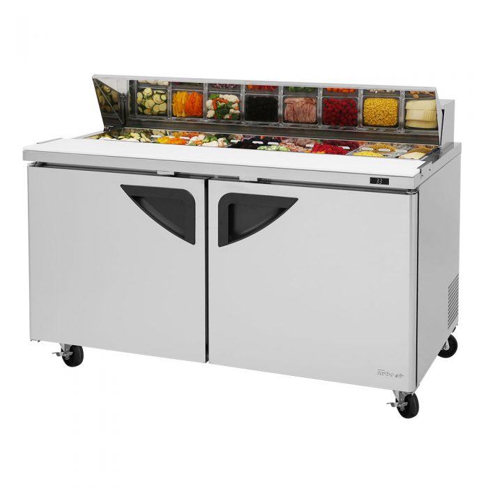 Turbo Air TST-60SD-N 60" Super Deluxe Series 2-Door Refrigerated Salad/Sandwich Prep Table