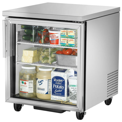 TRUE 1 GLASS DOOR UNDERCOUNTER REFRIGERATOR - TUC-27G-HC-LD