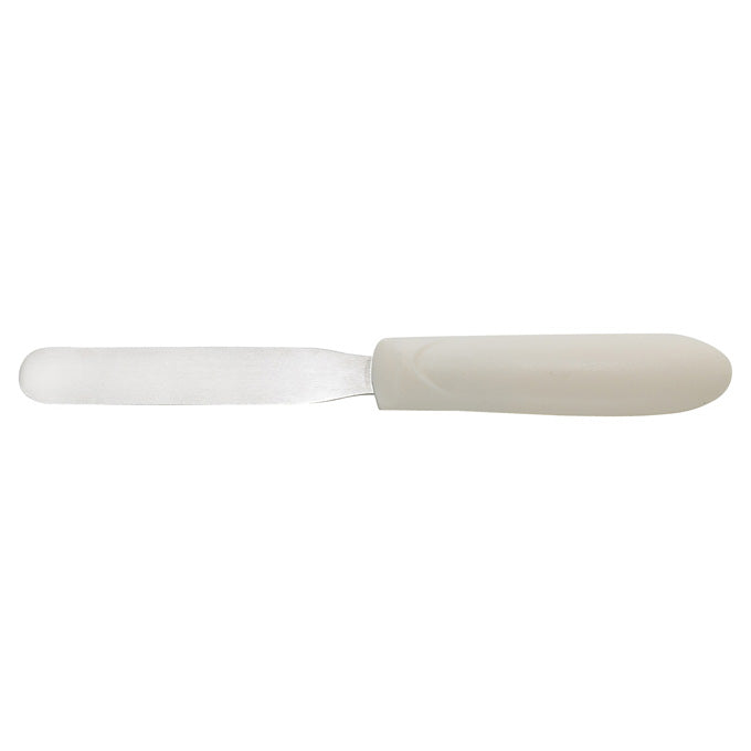 Winco TWPS-4 4" Bakery Spatula with White Polypropylene Handle