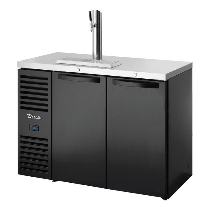 True TDR52-RISZ1-L-B-SS-1 52" 2-Keg Solid Swing Door Back Bar Beer Dispenser - With 1 Tap